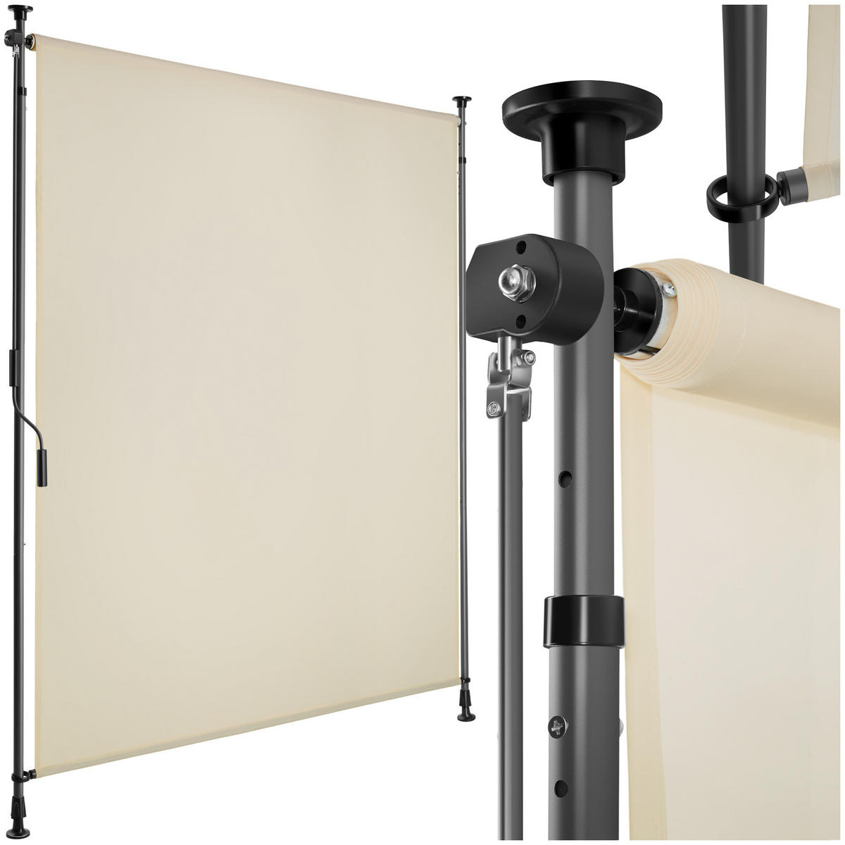 KLEMMMARKISE Taija,leichtgängige Handkurbel,beige - Beige, Kunststoff (128/310cm) - tectake