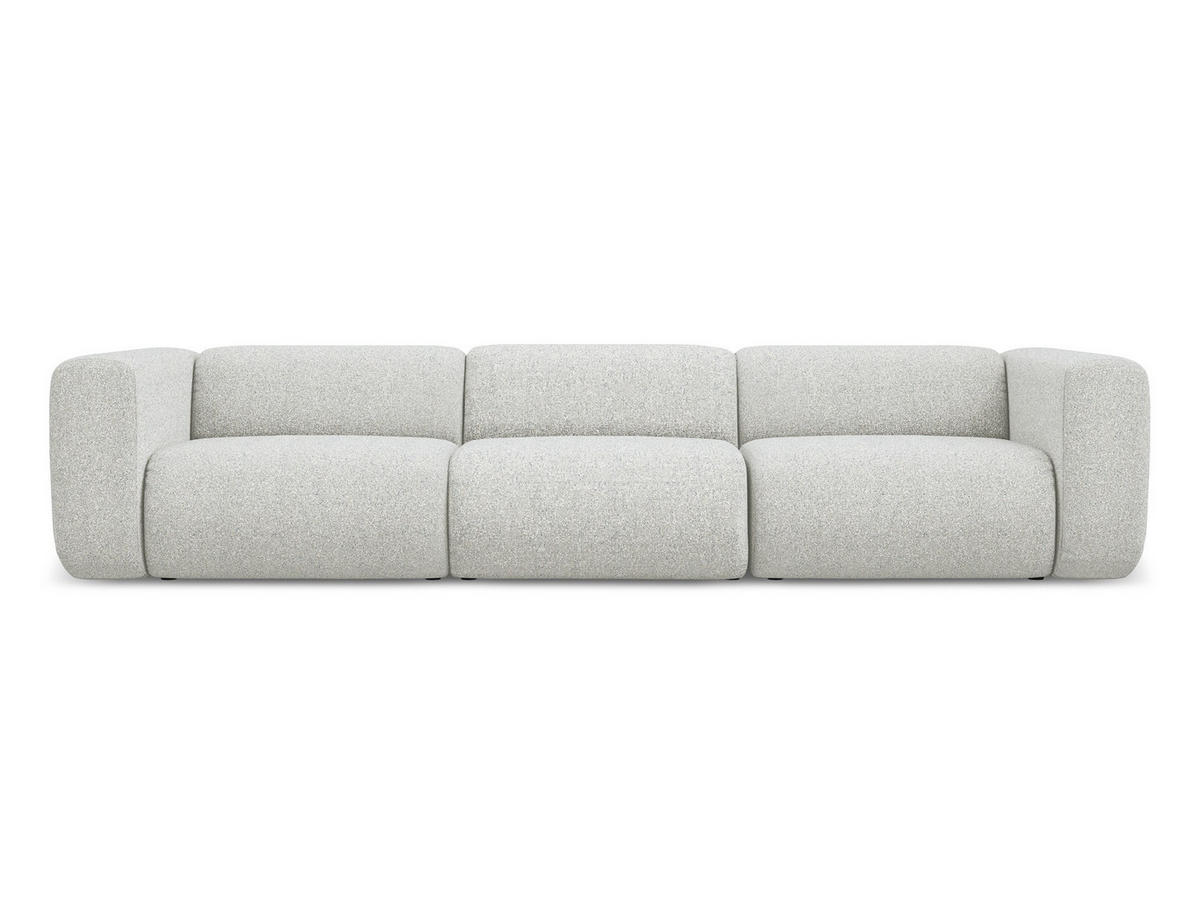 4-SITZER-SOFA Strukturstoff Stoff Beige - Beige/Schwarz, Kunststoff/Textil (319/70/89cm) - Makamii