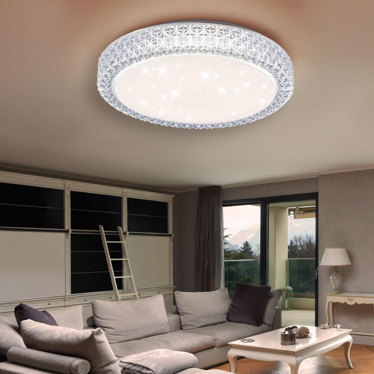 LED DECKENLEUCHTE Kristalle Weiß - Weiß, Metall (40/40/11cm)