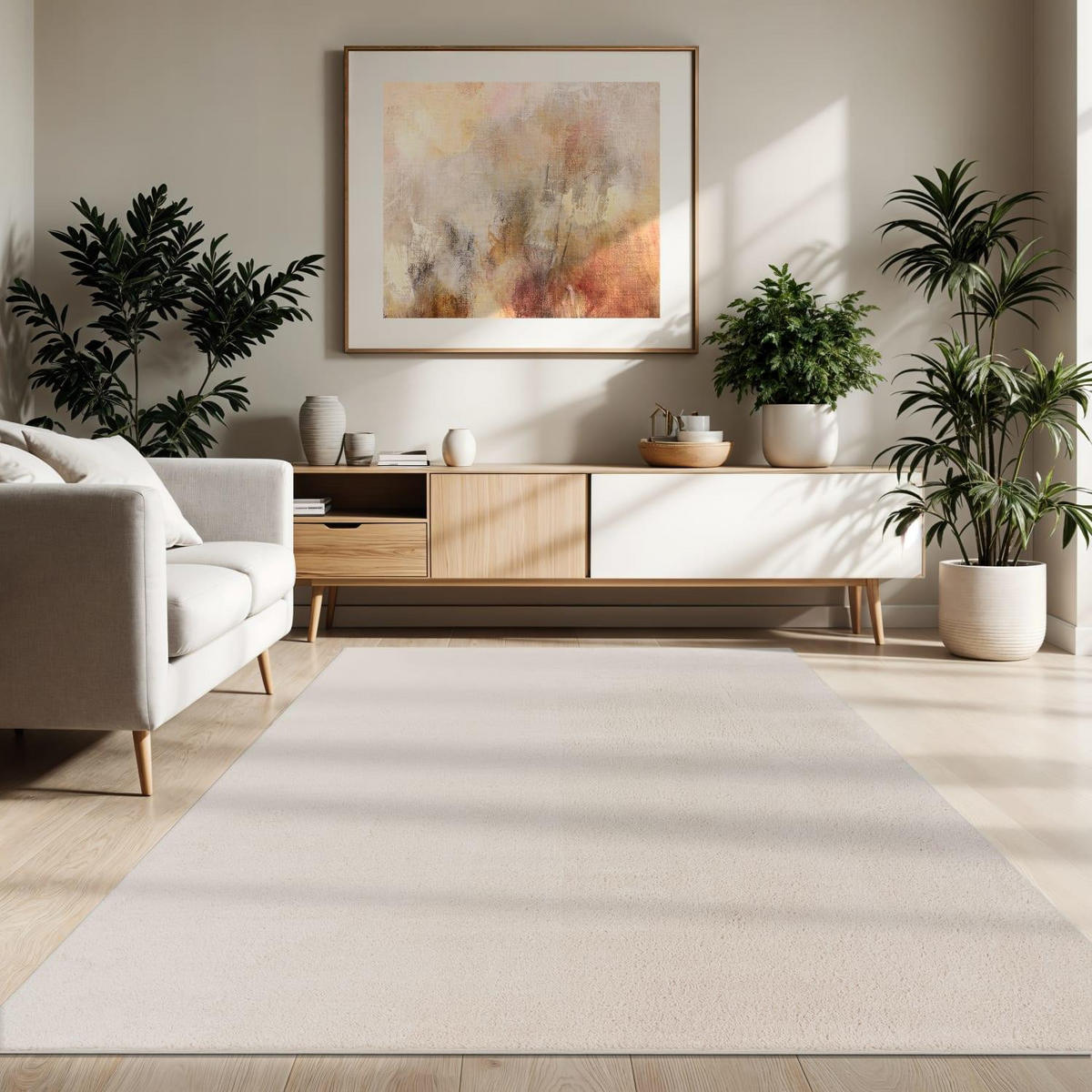 KURZFLORTEPPICH 160/220 CADIZ 630 - Creme, Kunststoff (160/220cm) - Paco Home