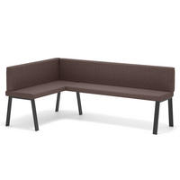 ECKBANK links MONO Y Webstoff glatt, 128/168 cm Braun - Braun, Textil/Metall (128/168cm) - Idohome