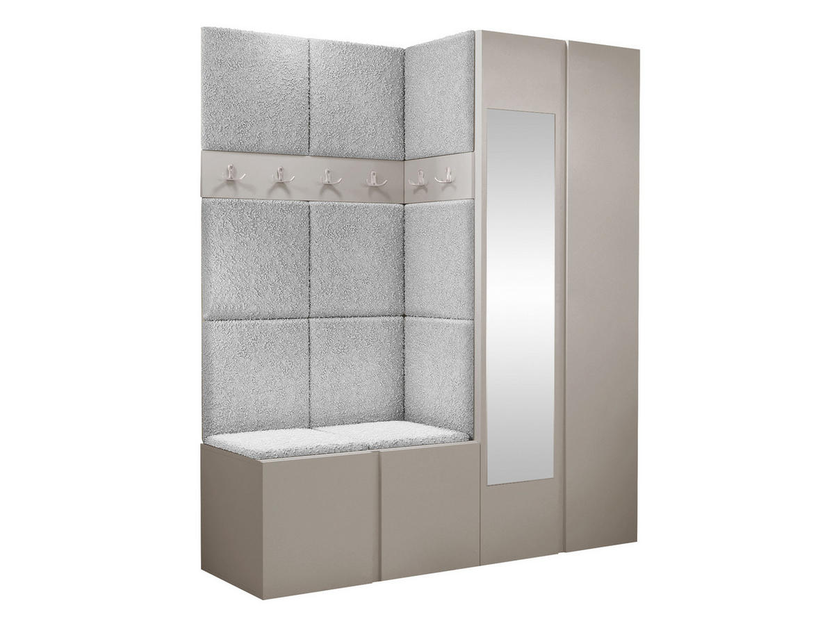 GARDEROBEN-SET Orion XII - Kaschmir/Hellgrau, Holzwerkstoff/Kunststoff (158/186/46cm) - MIRJAN24