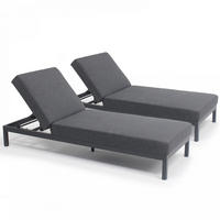 SONNENLIEGE 2-tlg., Grau - Grau, Metall (202/74/75cm) - Oviala