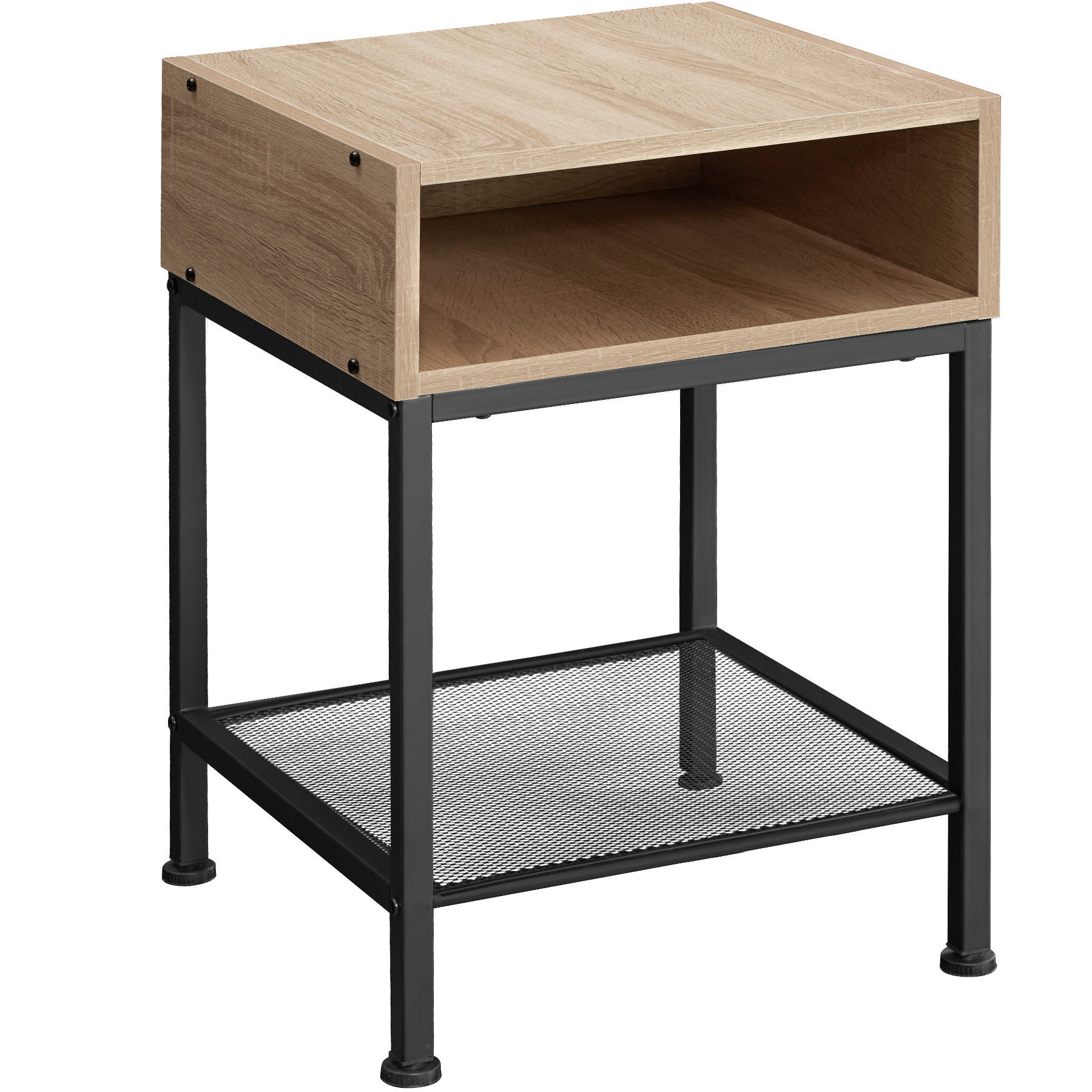 NACHTSCHRANK Harlow,40,5 x 40,5 x 59 cm,Industrial Holz hell, Eiche Sonoma - Naturfarben, Holzwerkstoff (40.5/59/40.5cm) - tectake