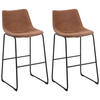 BARSTUHL 2er-Set Polsterbezug Braun Franks - Braun, Textil/Metall (46/99/46cm) - Beliani