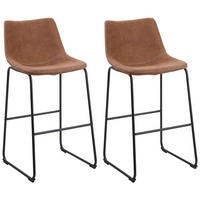 BARSTUHL 2er-Set Polsterbezug Braun Franks - Braun, Textil/Metall (46/99/46cm) - Beliani