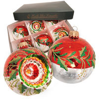 CHRISTBAUMKUGELN Reflexset Ilex Rot 8cm (Glas / 6 Stk.) - Rot, Glas (8/8/8cm) - Krebs Glas Lauscha