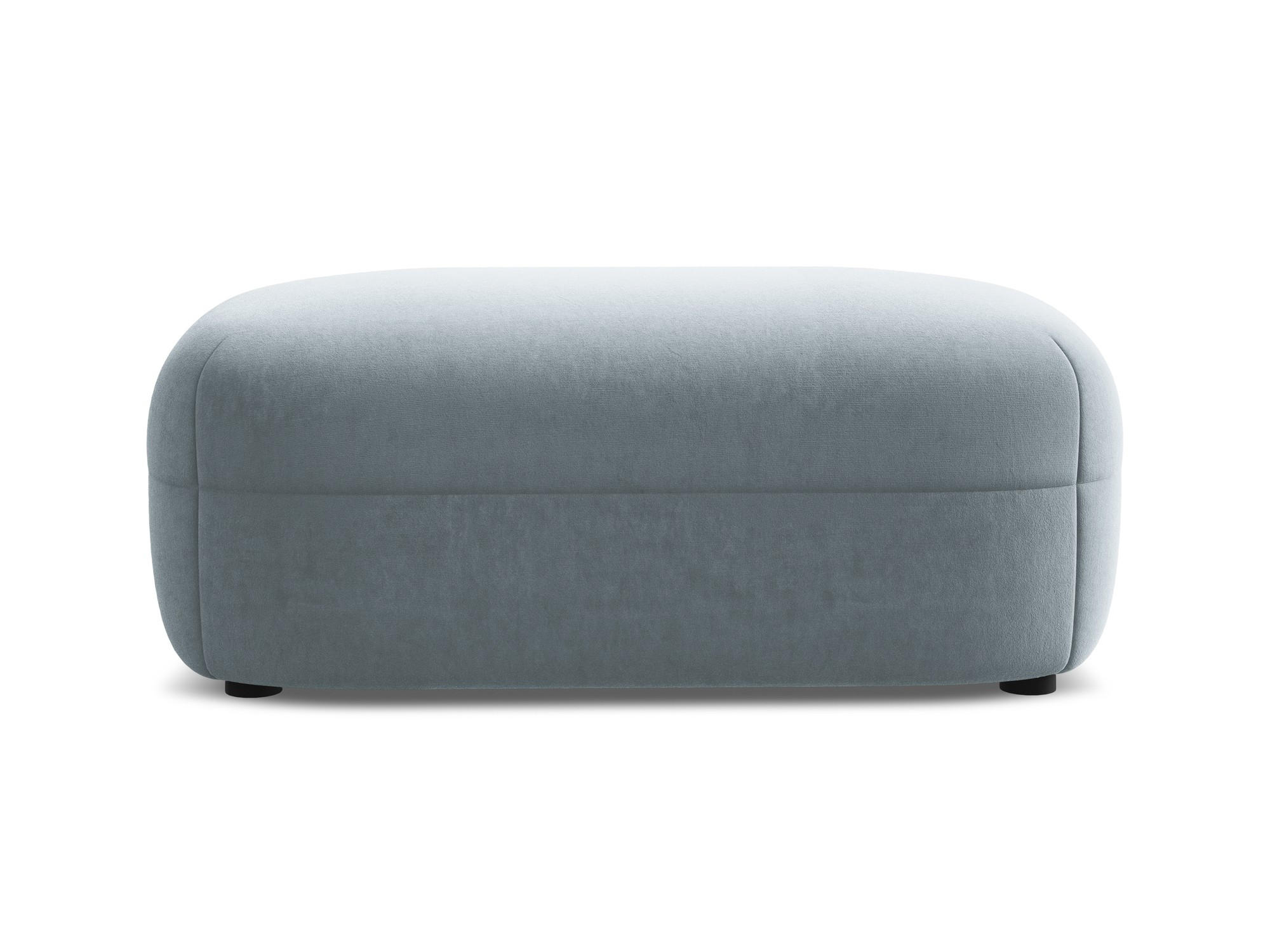 POUF Samt Stoff Blau - Blau/Schwarz, Kunststoff/Textil (92/40/48cm) - Makamii
