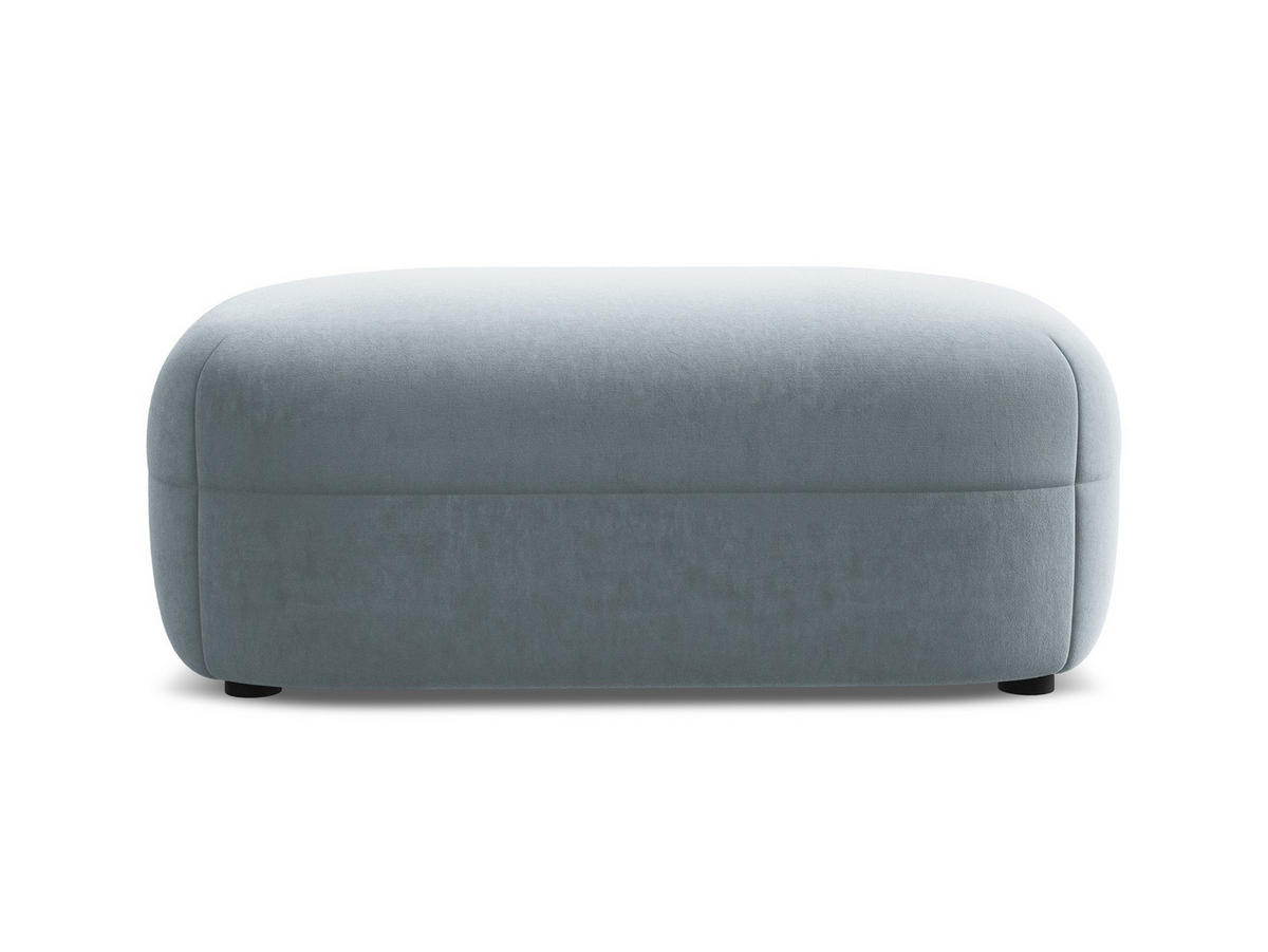 POUF Samt Stoff Blau - Blau/Schwarz, Kunststoff/Textil (92/40/48cm) - Makamii