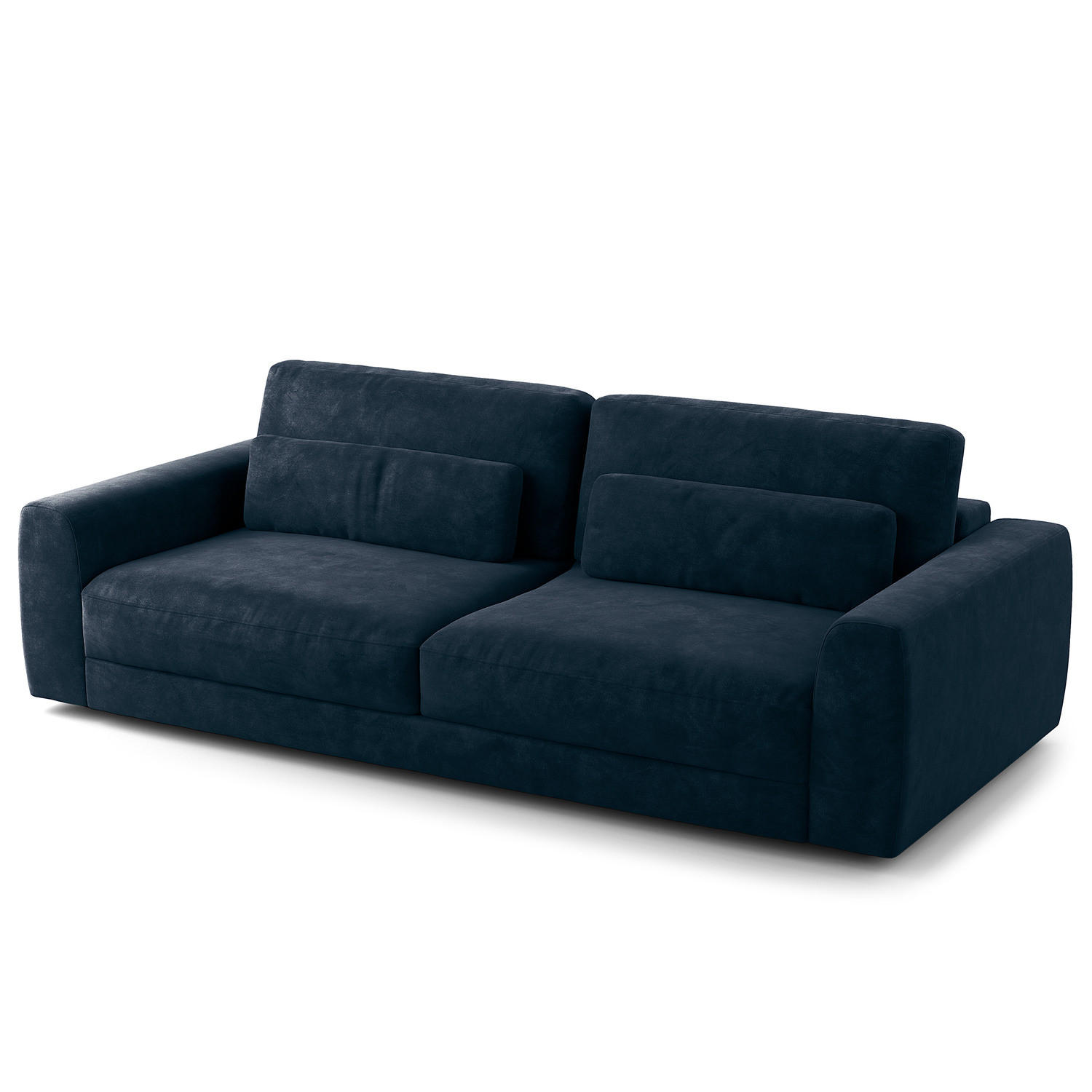 3-SITZER SOFA - Blau/Schwarz, Kunststoff/Textil (252/80/117cm) - home24