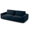 3-SITZER SOFA - Blau/Schwarz, Kunststoff/Textil (252/80/117cm) - home24