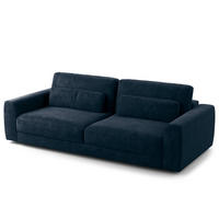 3-SITZER SOFA - Blau/Schwarz, Kunststoff/Textil (252/80/117cm) - home24