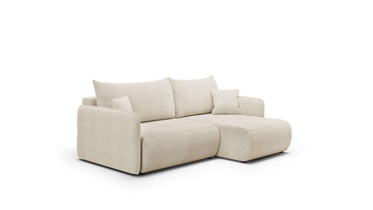ECKSOFA Calgary - Creme, Holzwerkstoff/Textil (207/148cm) - Fun Möbel