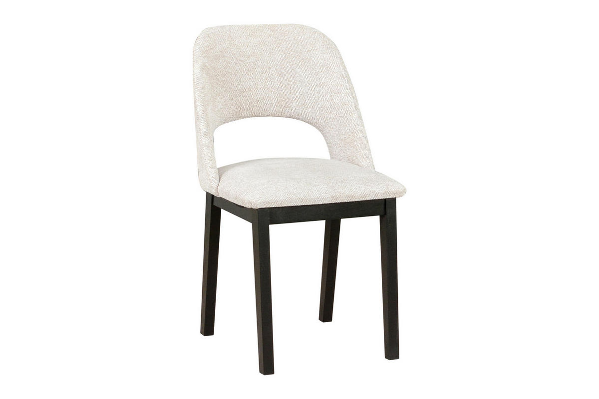 STUHL 2er Set MONTI 2, schwarz - Creme/Schwarz, Holz (45/82/45cm) - Leaf Design