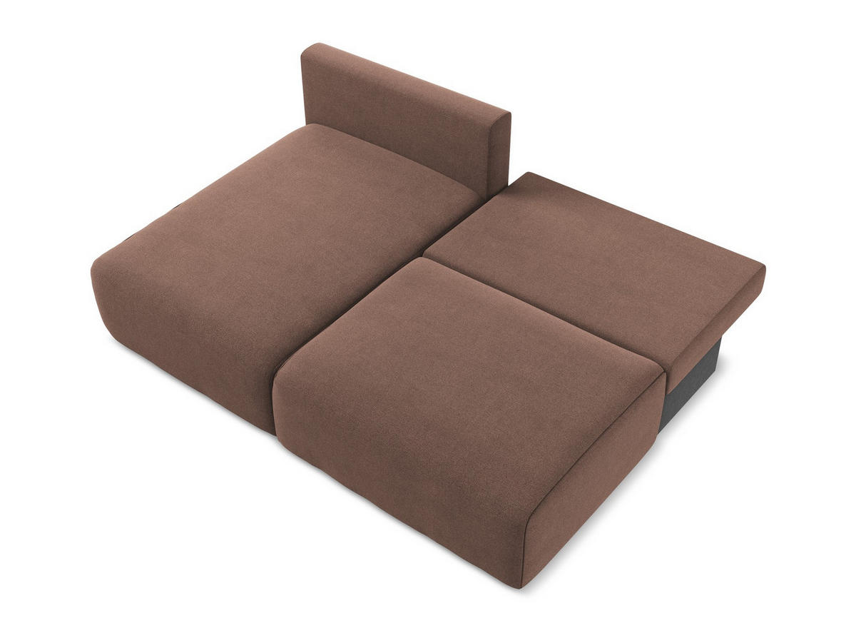ECKSOFA mit Schlaffunktion links Strukturstoff Stoff Pink - Pink/Hellrosa, Kunststoff/Textil (149/210cm) - Makamii