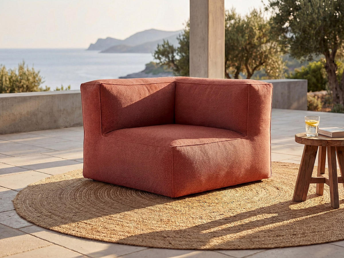 GARTENSESSEL - 1 Person - Stoff - Terracotta - - Terracotta, Textil (95/80/95cm) - Vente-Unique