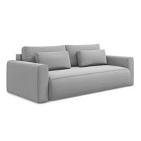 3-SITZER SOFA mit Schlaffunktion Samt Stoff Grau - Schwarz/Grau, Kunststoff/Textil (238/82/105cm) - Makamii