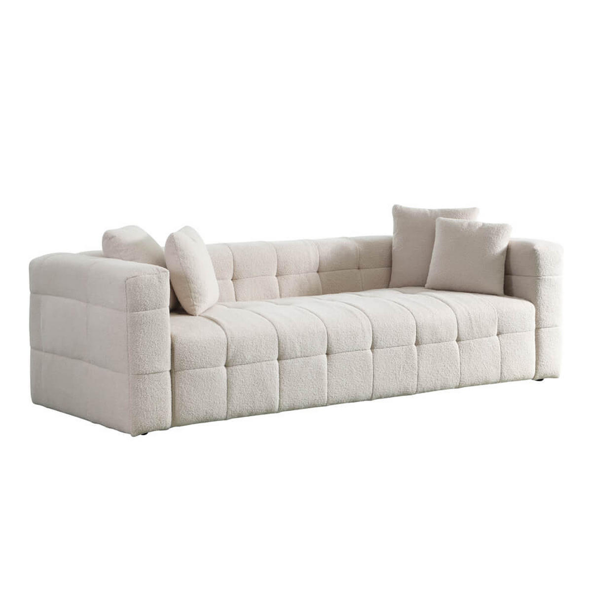 TEDDY Sofa Bouclé COMO - 236 x 68 cm Beige - Beige, Kunststoff (236/68/92cm) - Home Deluxe