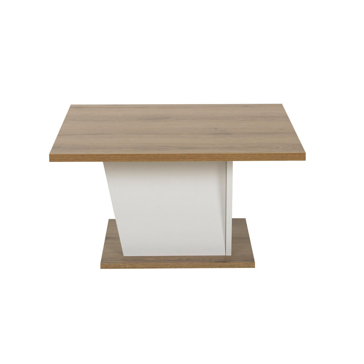 COUCHTISCH Bar Dekor Weiß und Eiche ATOS 69/69/38 cm - Eschefarben, Holzwerkstoff (70.5/69/38cm) - Calicosy