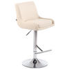 BARHOCKER Lederlook creme - Chromfarben/Creme, Textil/Metall (43/90/50cm) - CLP