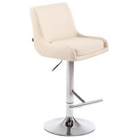 BARHOCKER Lederlook creme - Chromfarben/Creme, Textil/Metall (43/90/50cm) - CLP