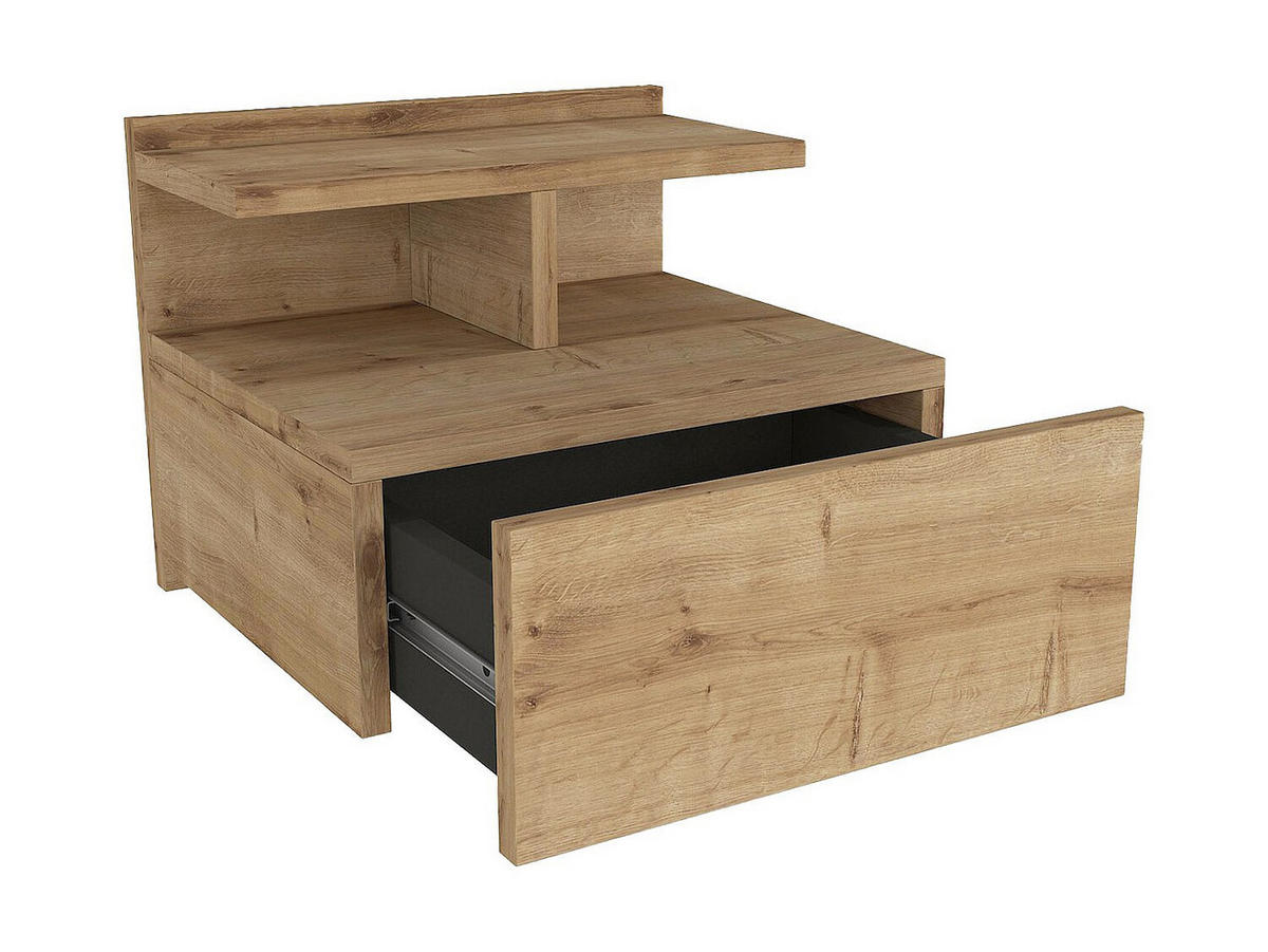 NACHTTISCH - 39.4cm x 35cm - Holzspan - naturfarben hell - AZELNO - Naturfarben, Holz (39.4/32/35cm) - Vente-Unique