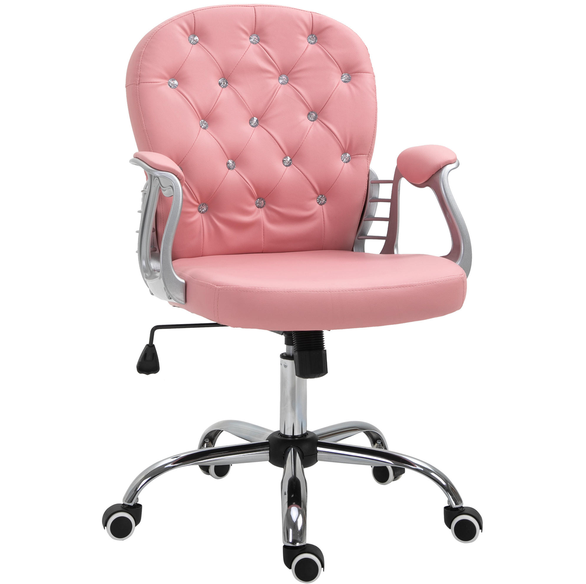 BÜROSTUHL höhenverstellbar 59,5 x 60,5 x 93-103 cm Pink Kunstleder - Pink, Metall (60.5/105/59.5cm) - Meubliv