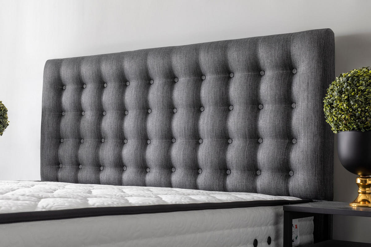 POLSTERBETT-SET Master 180x200 Anthrazit - Bett inkl. Matratze - Anthrazit, Metall (180/200cm) - Villa Möbel
