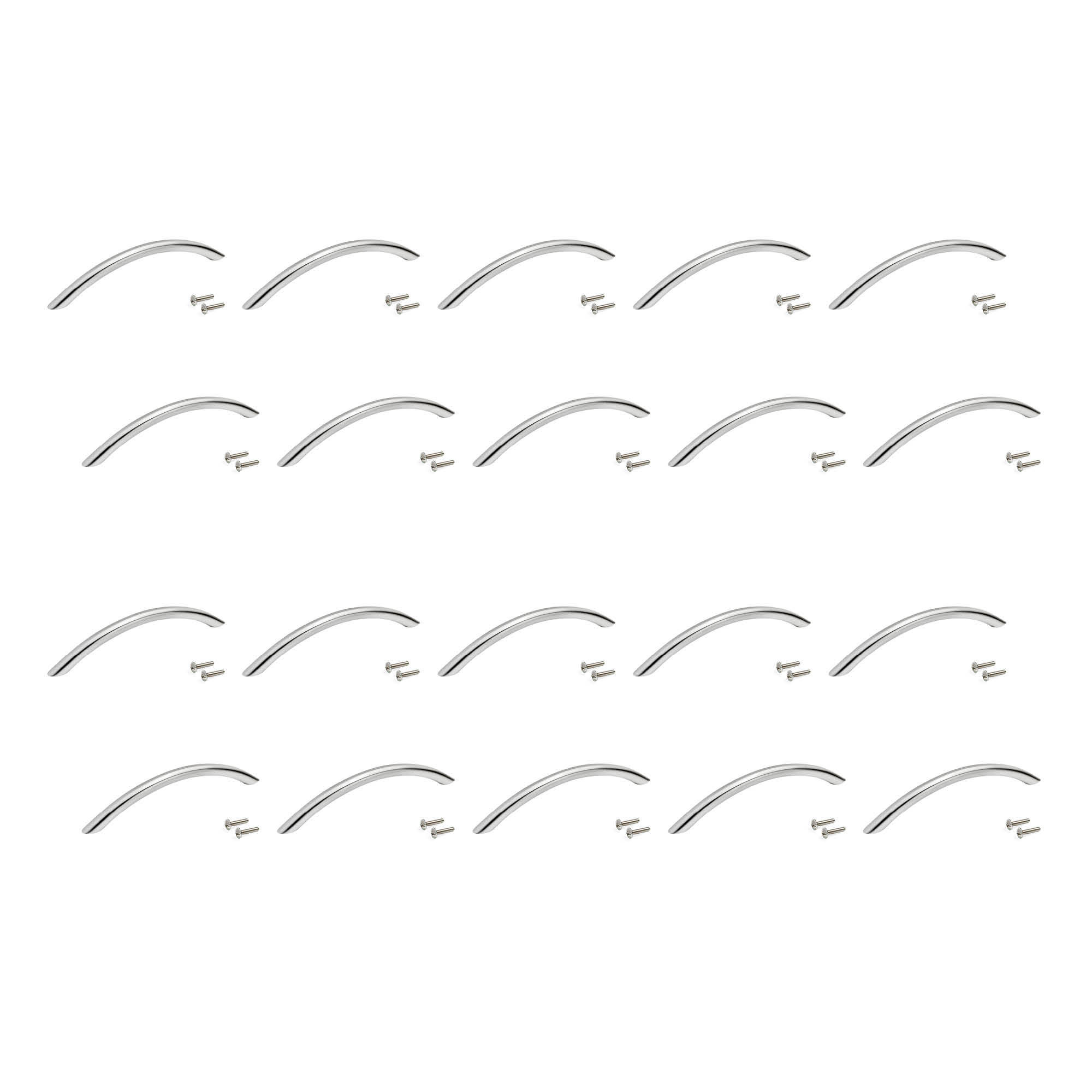 MÖBELGRIFFE Porto, L228mm, 192mm Achsenabstand, Stahl, Nickel satiniert 20er-set - Silberfarben, Metall (1/4/22.8cm) - EMUCA