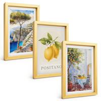 BILDER SET 3er Set - 20x30 cm Goldrahmen - Ansichten von Positano mit Zitronen - Goldfarben, Kunststoff (20/30cm) - TULUP