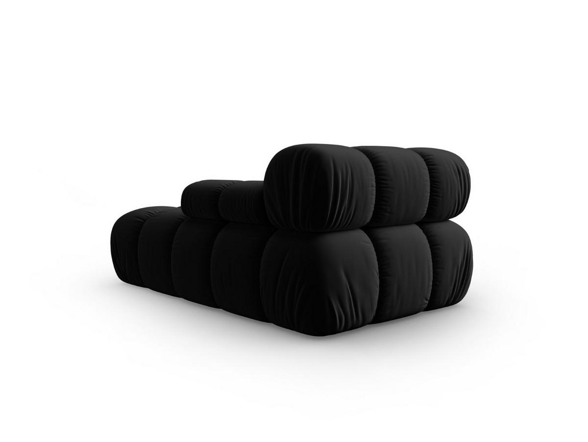 CHAISELONGUE rechts Bellis aus Samt schwarz - Schwarz, Textil (97/62/157cm) - Micadoni