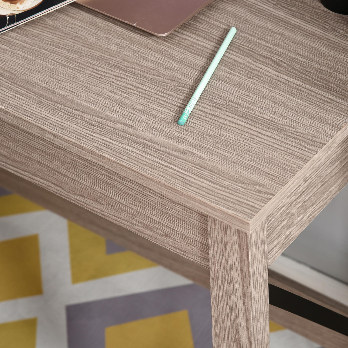 SCHREIBTISCH Hellbraun Holzoptik mit integriertem Regal 105/50/137,5 cm - Braun, Holzwerkstoff (50/105/137.5cm) - PANGIVO