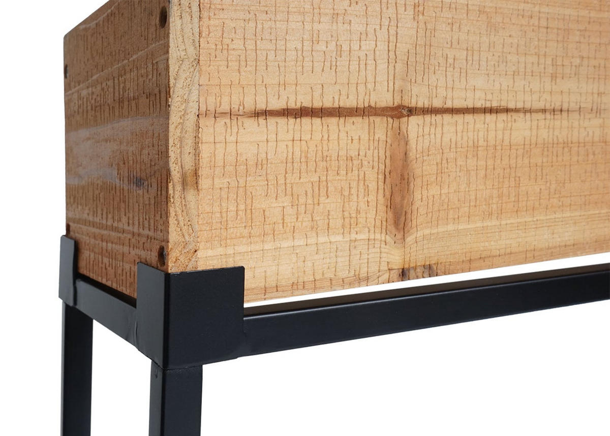 HOCHBEET 62x80x16cm Holz-Stahl - Schwarz, Holz (80/62/16cm) - PROREGAL