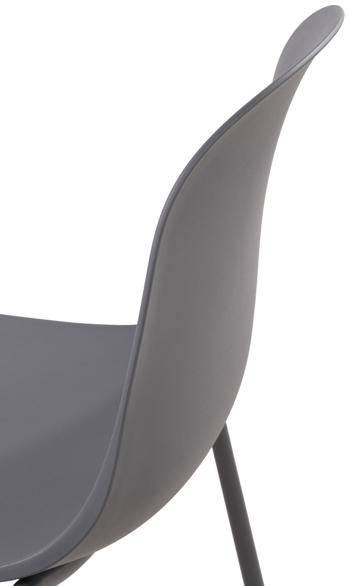 STAPELSTUHL 2er Set Kunststoff Dunkelgrau - Dunkelgrau, Kunststoff/Metall (51/85/53cm) - CLP