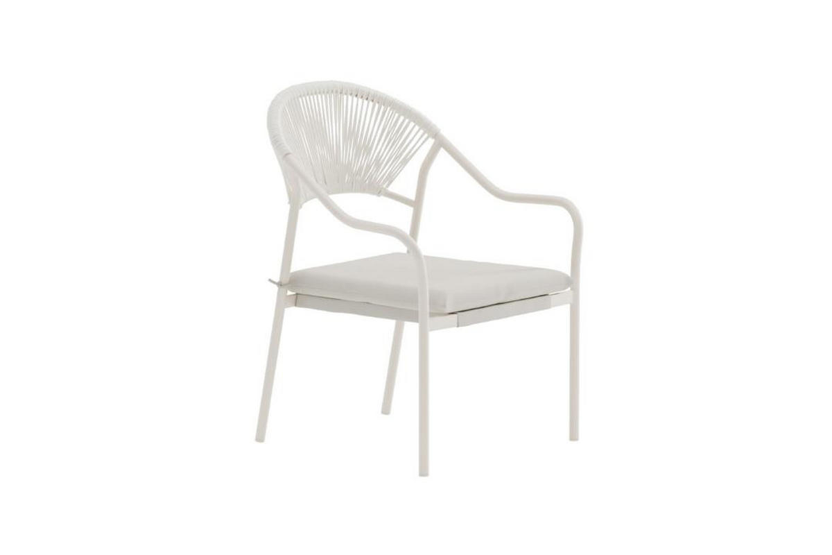 GARTENSTUHL, Paros, Beige, Stahl, 56 x 65 x 84 cm - Beige, Metall (56/84/65cm) - ebuy24