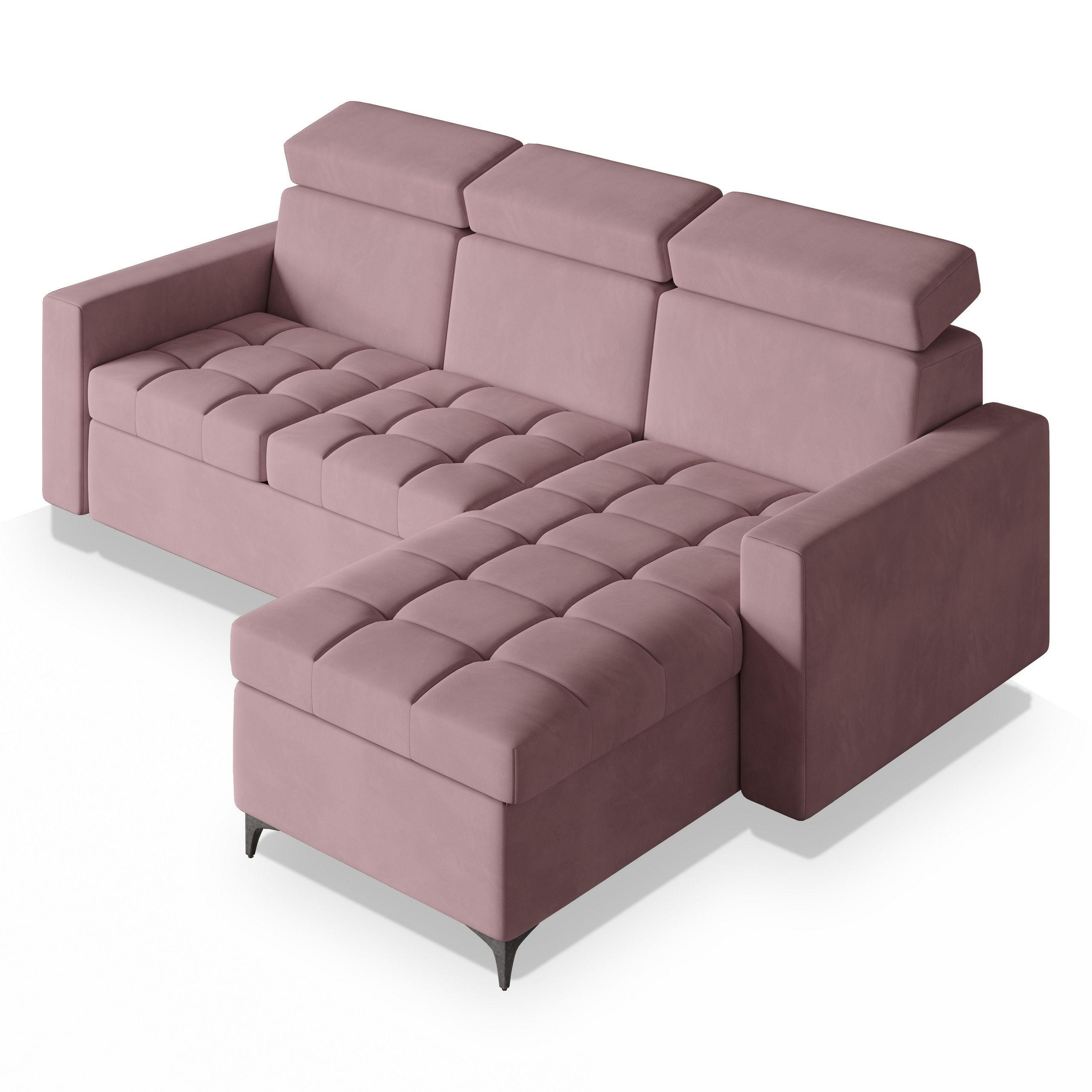 Schwarz/Altrosa, Holz/Textil (227/168cm) - MASSENO