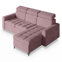 ROHOVÁ SEDAČKA KAME starorůžová - starorůžová/černá, kov/dřevo (227/168cm) - MASSENO