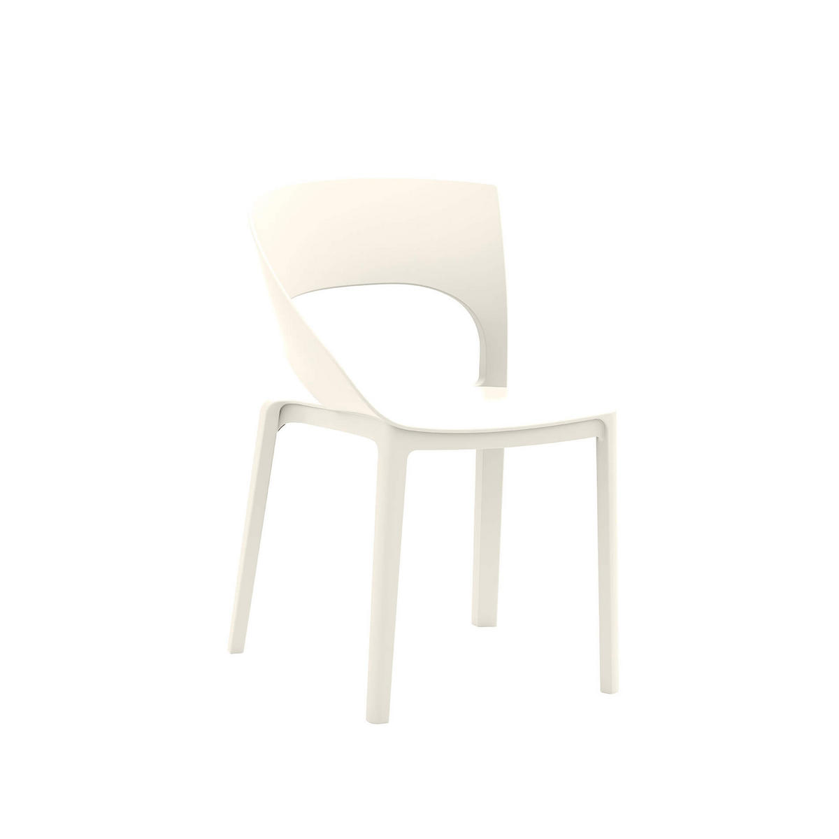 GARTENSTUHL Weiß creme 54/60/82,5 cm 2er-Set - Weiß, Kunststoff (54/82.5/60cm) - Mobili Rebecca