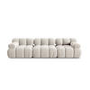 MODULARES-SOFA Bellis aus Samt leichtes beige 3 Sitzplätze - Creme, Textil (94/63/282cm) - Micadoni