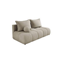 SOFA COCO MINI SCHLAFSOFA mit Bettfunktion, CLOUD Stoffbezug, 2-Sitzer, freistehend, Größe: 205x105x97 cm, Beige - Beige, Holz/Textil (205/97/105cm) - DomoHome