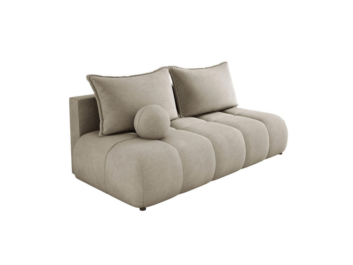 SOFA COCO MINI SCHLAFSOFA mit Bettfunktion, CLOUD Stoffbezug, 2-Sitzer, freistehend, Größe: 205x105x97 cm, Beige - Beige, Holz/Textil (205/97/105cm) - DomoHome