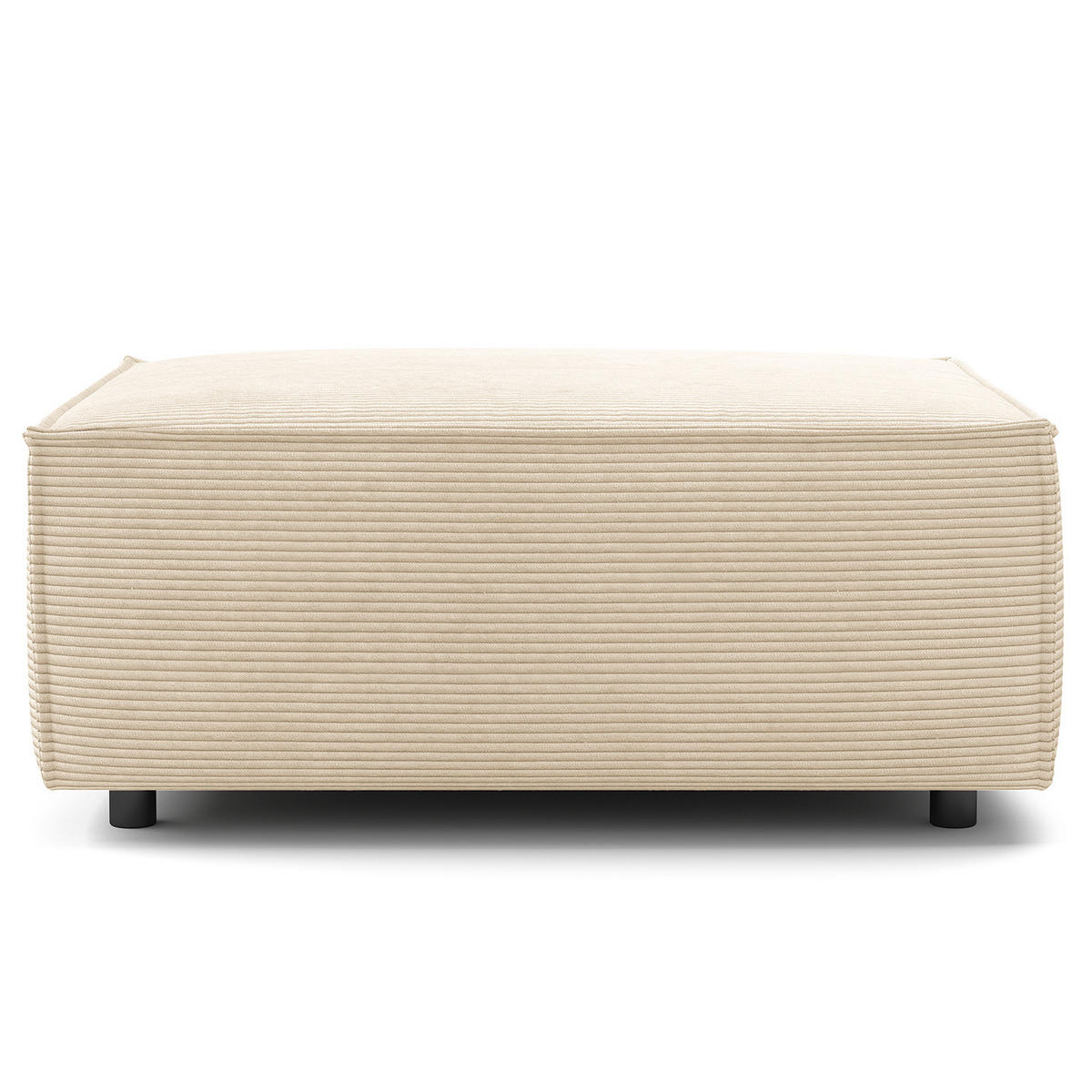 POLSTERHOCKER rechteckig - Beige/Schwarz, Kunststoff/Textil (97/40/79cm) - home24