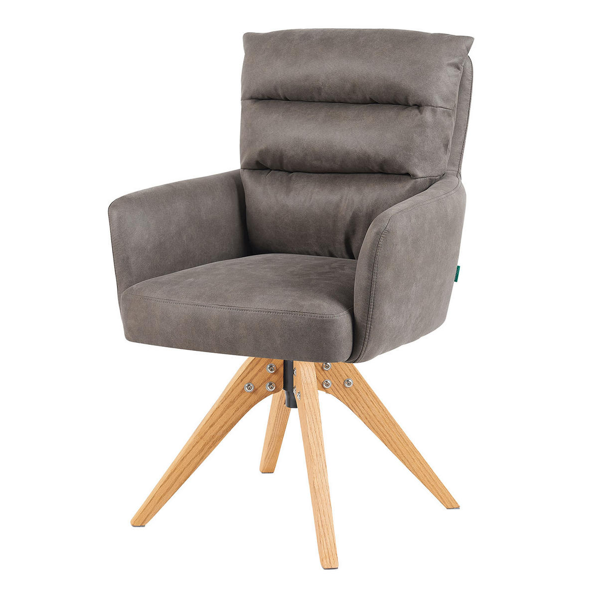 ARMLEHNSTUHL Mika-Juna - Honigeiche/Taupe, Eichenholz/Holz (59/94/66cm) - DUBI Möbel