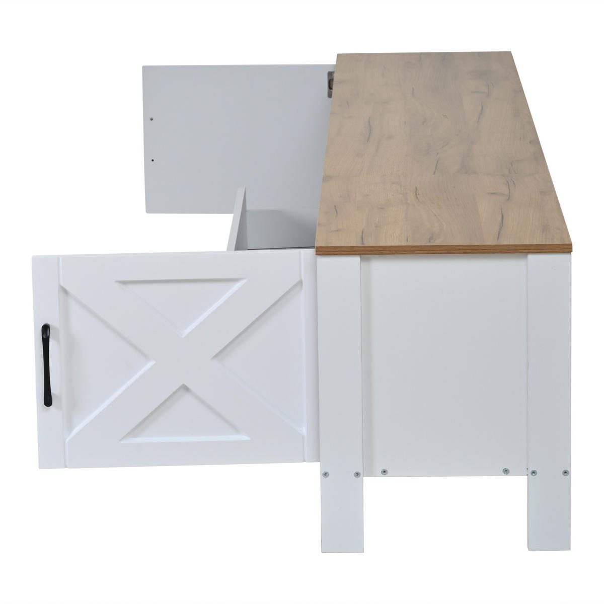 TV-LOWBOARD 180x40x50 cm Weiß 4 Schränke 1 Schublade Set - Weiß, Holzwerkstoff (30/27/180cm) - FLIEKS