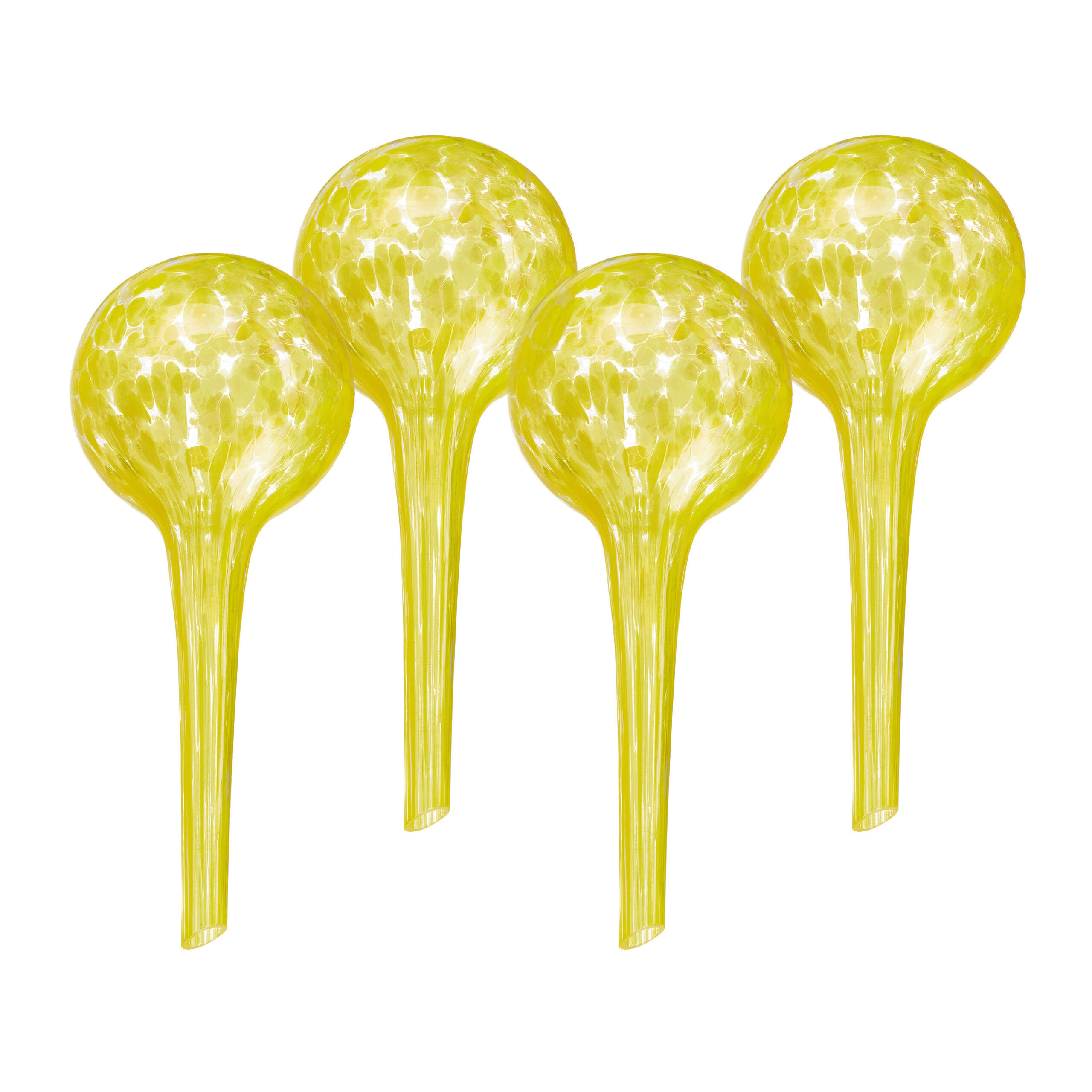 4XBEWÄSSERUNGSKUGEL - Gelb, Glas (6/15/6cm) - Relaxdays