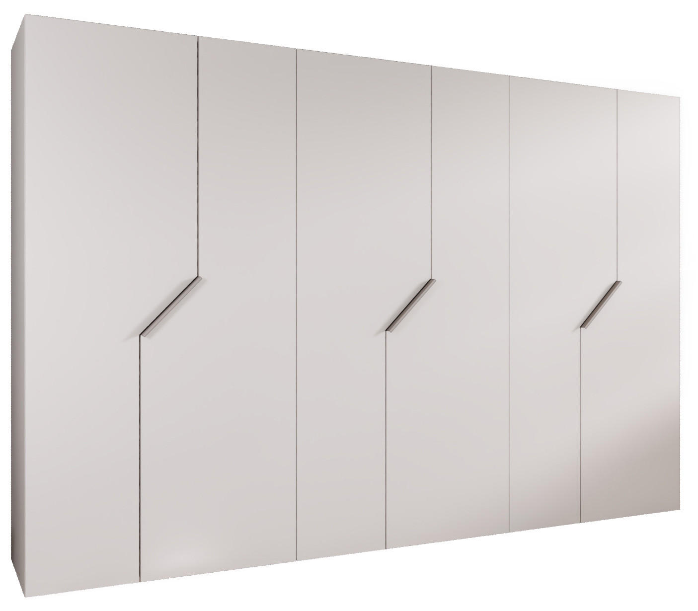 Abiks Möbel Drehtürenschrank Weiß, Beige 300x202x52 cm