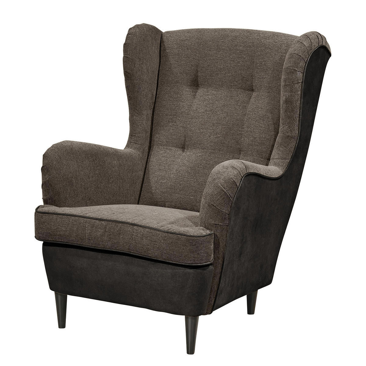 SESSEL - Schwarz/Braun, Holzwerkstoff/Buchenholz (78/102/98cm) - home24