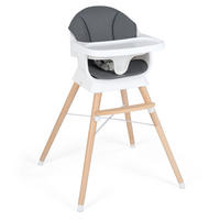 KINDERHOCHSTUHL mit PU-Kissen grau - Grau, Kunststoff (61/91.5/61cm) - COSTWAY