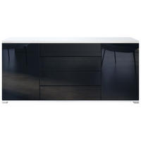 SIDEBOARD Faro Schwarz Hochglanz - Schwarz Hochglanz, Holzwerkstoff (166.5/75.5/35cm) - Vladon