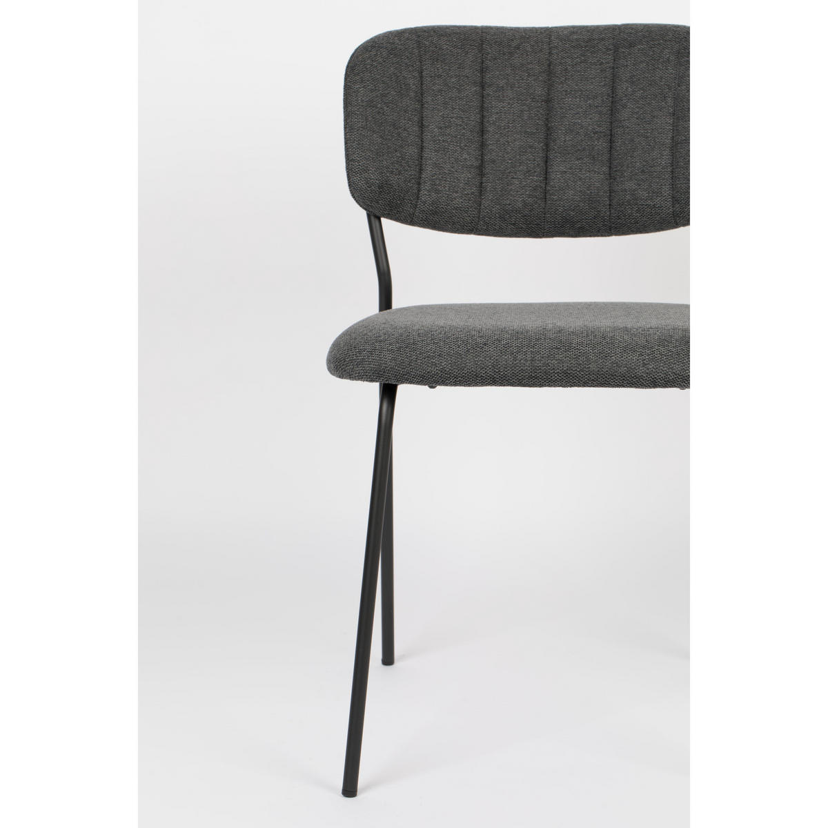 ESSZIMMERSTUHL Jolien Schwarz/ Dunkelgrau - 2 er Set - Dunkelgrau, Textil (48/77/56cm) - Housecraft Living